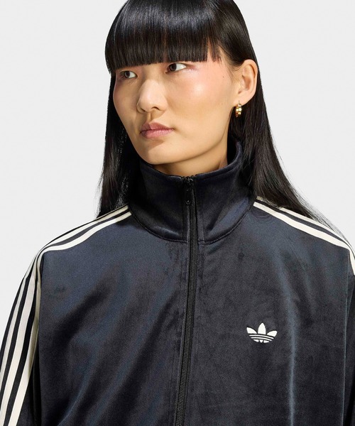 adidas（アディダス）の「adidas/アディダス adidas ORI FB VELOUR TT アディダスオリジナルス ファイヤーバード ベロア トラックトップ トラックジャケット ジャージ 袖ライン ダブルジップ ファスナーポケット メンズ レディース 2026年 秋 秋服 冬 冬服（ジャージ・メンズ・ブラック/アイボリー・S/M/L/XL）」の14枚目の写真