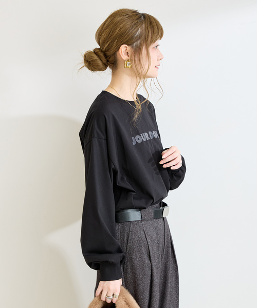 B.C STOCK(ベーセーストック)の「手洗い可 / フロッキープリントロゴロンTEE(Tシャツ/カットソー・レディース・ブラック/ホワイト・FREE)」の22枚目の写真