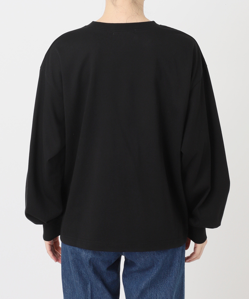 B.C STOCK(ベーセーストック)の「手洗い可 / フロッキープリントロゴロンTEE(Tシャツ/カットソー・レディース・ブラック/ホワイト・FREE)」の6枚目の写真