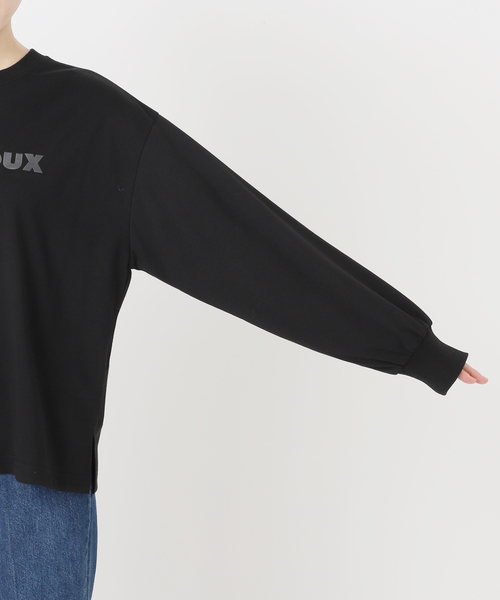 B.C STOCK(ベーセーストック)の「手洗い可 / フロッキープリントロゴロンTEE(Tシャツ/カットソー・レディース・ブラック/ホワイト・FREE)」の8枚目の写真