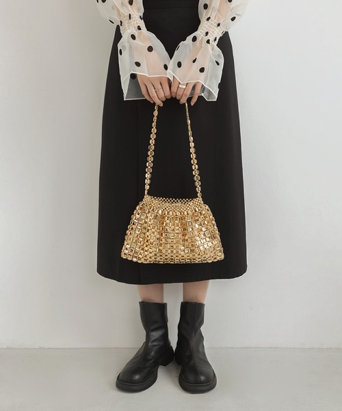 LA VORAGINE(ラ ヴォラジネ)の「ヴィンテージ メタル編みクラッチバッグ 結婚式 お呼ばれ オケージョンバッグ パーティーバッグ(クラッチバッグ・レディース・Silver/チャコール/BLACK/GOLD・FREE)」の19枚目の写真