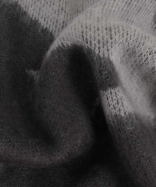 GLIMCLAP（グリムクラップ）の「mn3308-Faux Mohair Color-Block Knit Sweater ニット(212-045-gla-cg)（ニット/セーター・メンズ・チャコール/ライトグレー/ブラック/キナリ・L/M/S）」の17枚目の写真