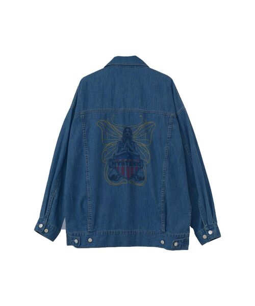 HYSTERIC GLAMOUR(ヒステリックグラマー)の「LEVITATED GIRL刺繍 オーバーデニムジャケット(デニムジャケット・レディース・ライトインディゴブルー・FREE)」の1枚目の写真