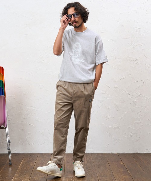 No Rain No Rainbow（ノーレインノーレインボー）の「msw1945- heartwarming print 8oz short sleeve trainer ショートスリーブスウェット(NR26W-21)（スウェット・メンズ・ブラック/ミント/アッシュ・L/S/M）」の13枚目の写真