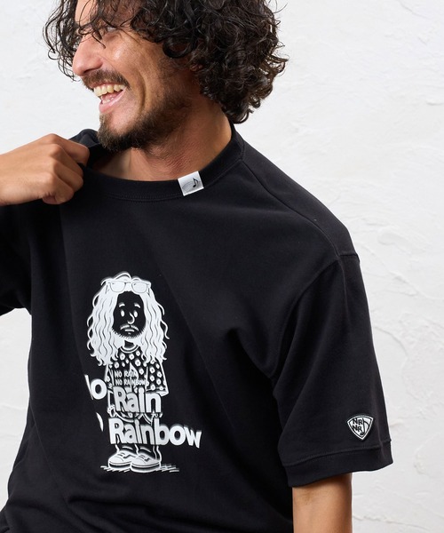 No Rain No Rainbow（ノーレインノーレインボー）の「msw1945- heartwarming print 8oz short sleeve trainer ショートスリーブスウェット(NR26W-21)（スウェット・メンズ・ブラック/ミント/アッシュ・L/S/M）」の18枚目の写真