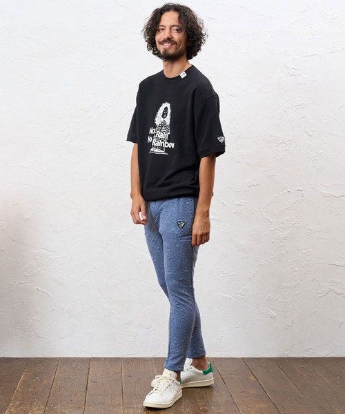 No Rain No Rainbow（ノーレインノーレインボー）の「msw1945- heartwarming print 8oz short sleeve trainer ショートスリーブスウェット(NR26W-21)（スウェット・メンズ・ブラック/ミント/アッシュ・L/S/M）」の20枚目の写真
