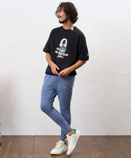 No Rain No Rainbow（ノーレインノーレインボー）の「msw1945- heartwarming print 8oz short sleeve trainer ショートスリーブスウェット(NR26W-21)（スウェット・メンズ・ブラック/ミント/アッシュ・L/S/M）」の21枚目の写真