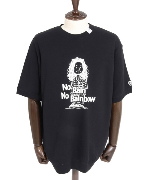 No Rain No Rainbow（ノーレインノーレインボー）の「msw1945- heartwarming print 8oz short sleeve trainer ショートスリーブスウェット(NR26W-21)（スウェット・メンズ・ブラック/ミント/アッシュ・L/S/M）」の22枚目の写真