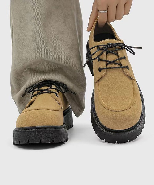 CALIFORNIA OUTFITTERS(カリフォルニア アウトフィッターズ)の「9B45-SZ スエードタッチ Uチップ ボリュームソール レースアップシューズ(その他シューズ・メンズ・ブラック/ベージュ/ブラウン・44/42/40)」の1枚目の写真