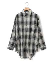 MidiUmi シアーチェックワイドシャツ