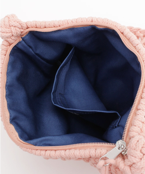 X-girl(エックスガール)の「【mini掲載】MACRAME SHOULDER BAG /ショルダーバッグ/ななめがけ/編みバッグ/ボヘミアン/トレンド(ショルダーバッグ・レディース・ホワイト/ピンク・ONE SIZE)」の7枚目の写真