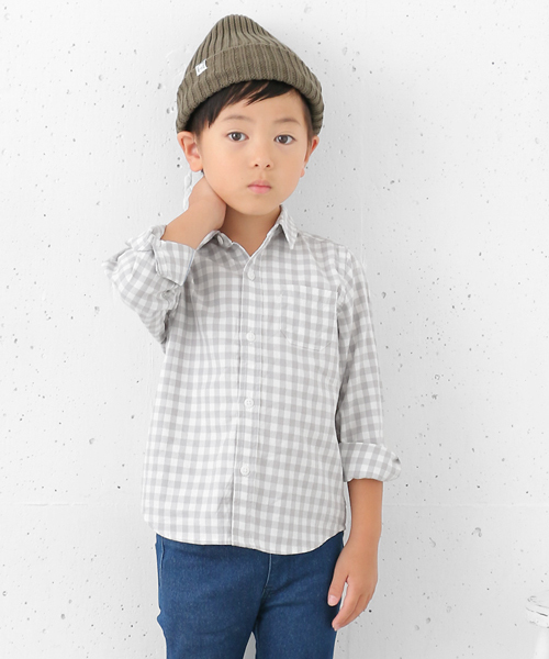 URBAN RESEARCH DOORS(アーバンリサーチドアーズ)の「FORK&SPOON Gingham Basic SH(シャツ/ブラウス・キッズ・ブラック/グレー・105/90/120)」の1枚目の写真