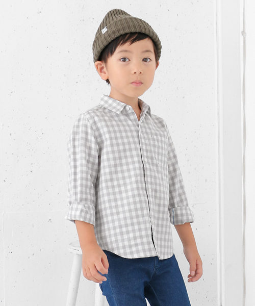 URBAN RESEARCH DOORS(アーバンリサーチドアーズ)の「FORK&SPOON Gingham Basic SH(シャツ/ブラウス・キッズ・ブラック/グレー・105/90/120)」の14枚目の写真