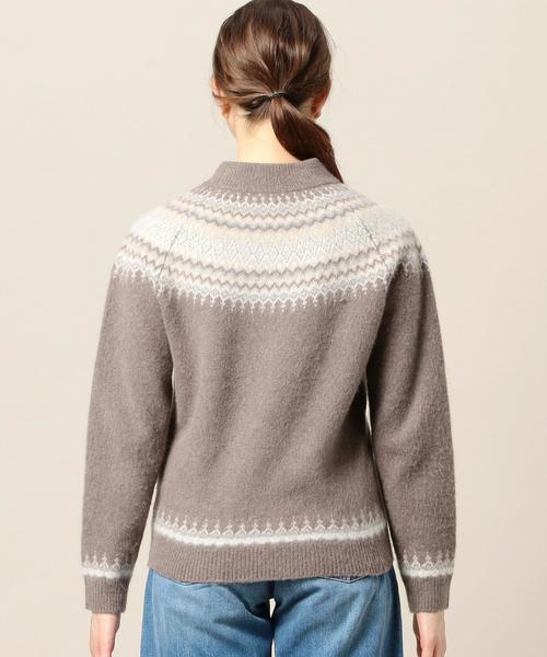 BEAUTY&YOUTH UNITED ARROWS（ビューティーアンドユースユナイテッドアローズ）の「BY ラウンドジャカード モックネックニット◆（ニット/セーター・レディース・オフホワイト/モカ・FREE）」の11枚目の写真