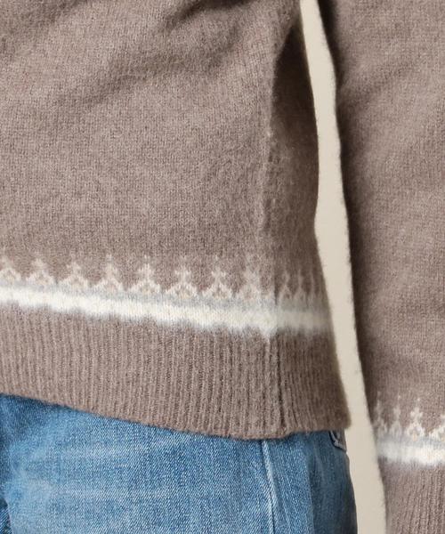 BEAUTY&YOUTH UNITED ARROWS（ビューティーアンドユースユナイテッドアローズ）の「BY ラウンドジャカード モックネックニット◆（ニット/セーター・レディース・オフホワイト/モカ・FREE）」の9枚目の写真