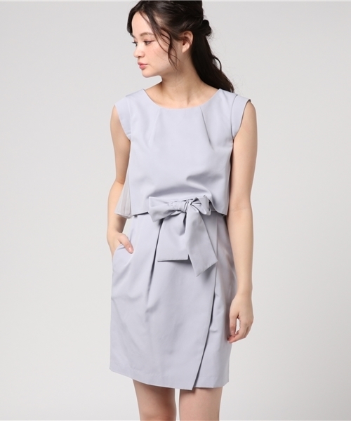 JILL by JILL STUART（ジルバイジルスチュアート）の「PLEATED COCOON DRESS（ワンピース・レディース・ブルー/ネイビー/ピンク・MEDIUM/SMALL）」の2枚目の写真