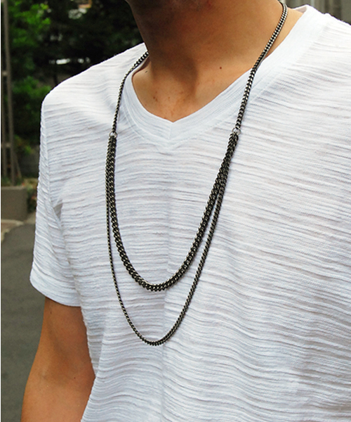 Request（リクエスト）の「【REQUEST】 チェーン ロングネックレス（ネックレス・メンズ・シルバー/ゴールド/ガンメタ・ONE SIZE）」の3枚目の写真