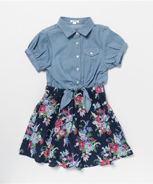 A V V アーヴェヴェ の キッズ 切り替え花柄ワンピース ワンピース Wear