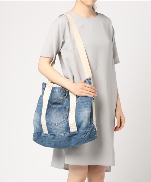ASZAKKA（アザッカ）の「デニムWITH刺繍Bag【バッグ】（トート