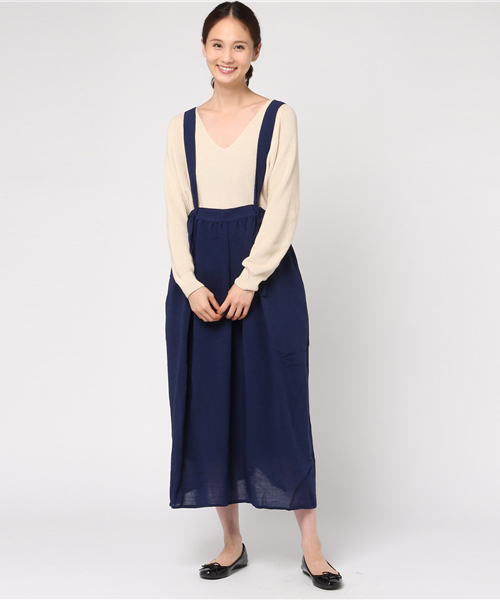 POU DOU DOU（プードゥドゥ）の「2wayリボンジャンスカ（ジャンパースカート・レディース・ブラック/ネイビー/ボルドー・3）」の3枚目の写真