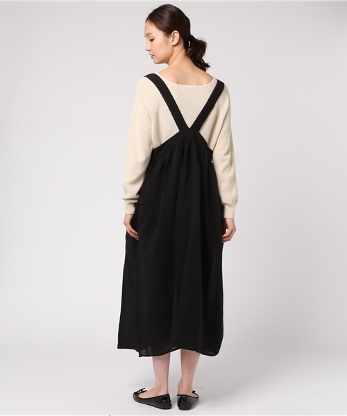 POU DOU DOU（プードゥドゥ）の「2wayリボンジャンスカ（ジャンパースカート・レディース・ブラック/ネイビー/ボルドー・3）」の6枚目の写真