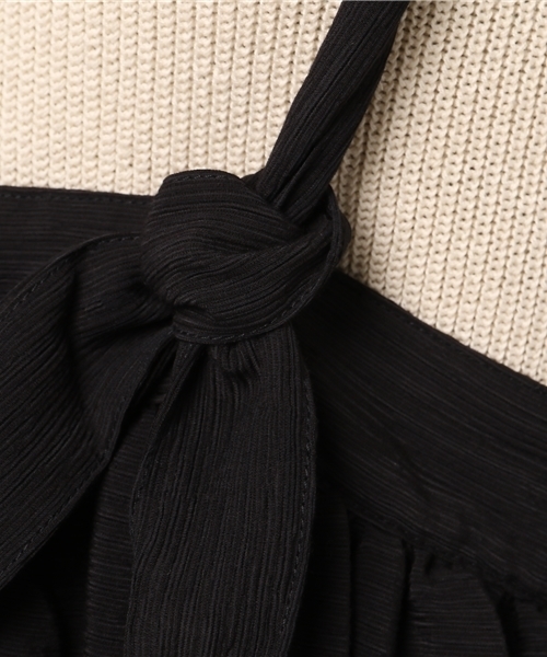 POU DOU DOU（プードゥドゥ）の「2wayリボンジャンスカ（ジャンパースカート・レディース・ブラック/ネイビー/ボルドー・3）」の9枚目の写真