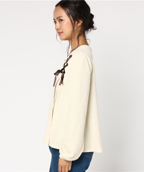 axes femme（アクシーズファム）の「ダブルレースアッププルオーバー