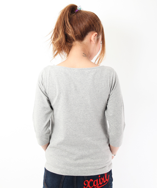 X-girl（エックスガール）の「BASIC H/S TEE（Tシャツ/カットソー・レディース・ホワイト/ブラック/アッシュグレー/ピンク・1/2）」の6枚目の写真