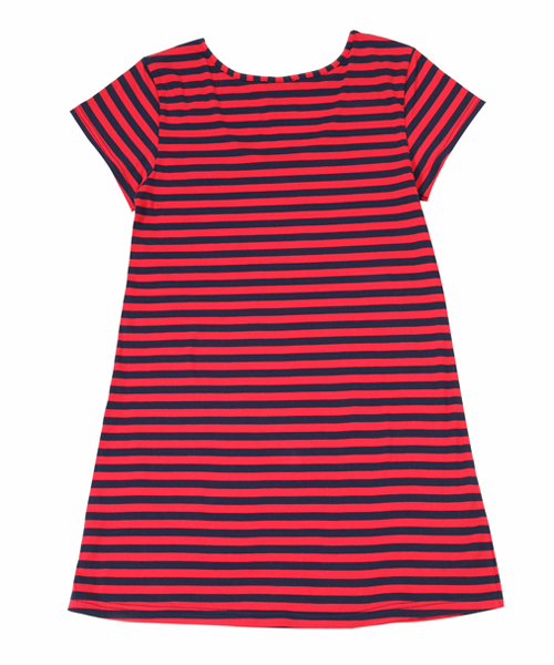 X-girl（エックスガール）の「BASIC BORDER S/S DRESS 2（ワンピース・レディース・ブラック/レッド・1/2）」の5枚目の写真