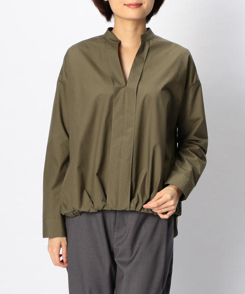 NARACAMICIE（ナラカミーチェ）の「フロントギャザーヘム長袖ブラウス（シャツ/ブラウス・レディース・ホワイト/カーキ/ブルー・MEDIUM）」の21枚目の写真