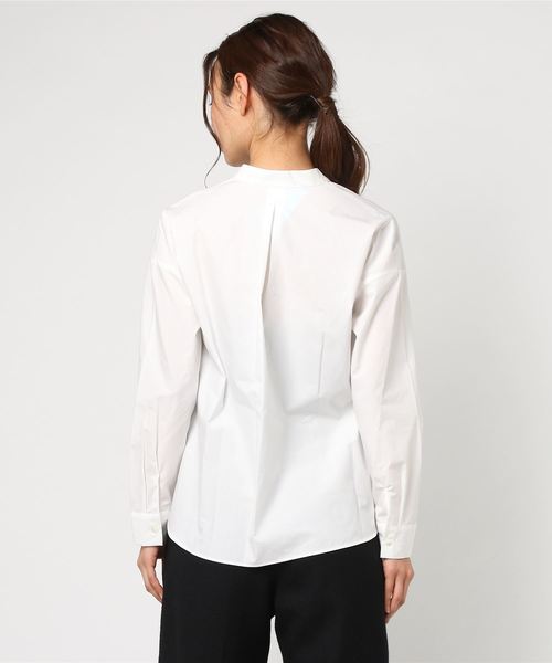 NARACAMICIE（ナラカミーチェ）の「フロントギャザーヘム長袖ブラウス（シャツ/ブラウス・レディース・ホワイト/カーキ/ブルー・MEDIUM）」の4枚目の写真