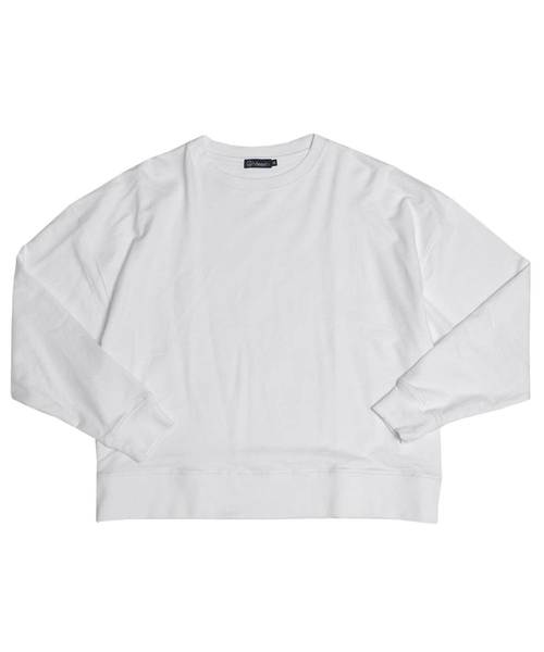 MinoriTY（マイノリティ）の「ビッグシルエットクルーネック長袖スウェット トレーナー ルーズ（スウェット・メンズ・ホワイト/ブラック/ベージュ/杢グレー/ブルーグレー/カーキ/ピンク/ブルー系その他/ホワイト×ブラック/ホワイト×ブルー/ホワイト×グレー・L/M）」の18枚目の写真