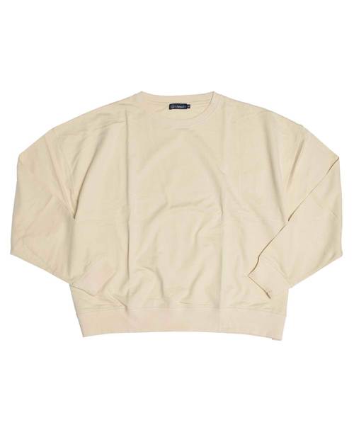 MinoriTY（マイノリティ）の「ビッグシルエットクルーネック長袖スウェット トレーナー ルーズ（スウェット・メンズ・ホワイト/ブラック/ベージュ/杢グレー/ブルーグレー/カーキ/ピンク/ブルー系その他/ホワイト×ブラック/ホワイト×ブルー/ホワイト×グレー・L/M）」の17枚目の写真