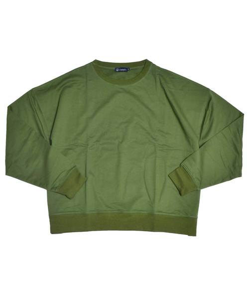 MinoriTY（マイノリティ）の「ビッグシルエットクルーネック長袖スウェット トレーナー ルーズ（スウェット・メンズ・ホワイト/ブラック/ベージュ/杢グレー/ブルーグレー/カーキ/ピンク/ブルー系その他/ホワイト×ブラック/ホワイト×ブルー/ホワイト×グレー・L/M）」の19枚目の写真