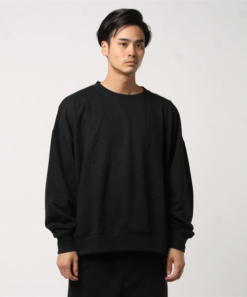 MinoriTY（マイノリティ）の「ビッグシルエットクルーネック長袖スウェット トレーナー ルーズ（スウェット・メンズ・ホワイト/ブラック/ベージュ/杢グレー/ブルーグレー/カーキ/ピンク/ブルー系その他/ホワイト×ブラック/ホワイト×ブルー/ホワイト×グレー・L/M）」の6枚目の写真