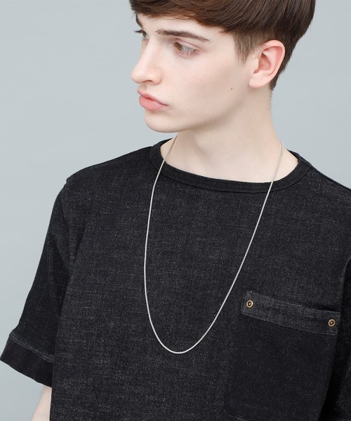 EMMA CLOTHES（エマクローズ）の「シングルチェーンネックレス Silver/Black 2019（ネックレス・メンズ・ブラック/シルバー/ブラック系その他/シルバー系その他・FREE）」の3枚目の写真