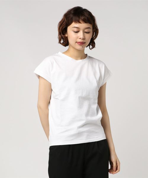 JOURNAL STANDARD(ジャーナルスタンダード)の「CHAMPテンジクフレンチスリーブT(Tシャツ/カットソー・レディース・ホワイト/ブラック/グレー/レモンイエロー・FREE)」の7枚目の写真