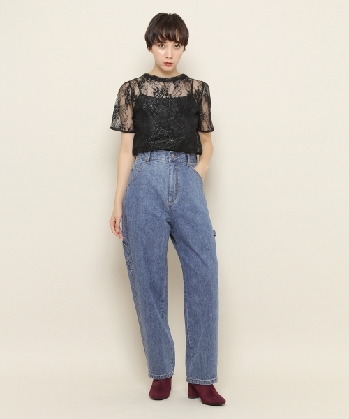 PAGEBOY(ページボーイ)の「レース2WAYインナー付きブラウス(Tシャツ/カットソー・レディース・ブラック/オフホワイト/アイボリー・FREE)」の5枚目の写真