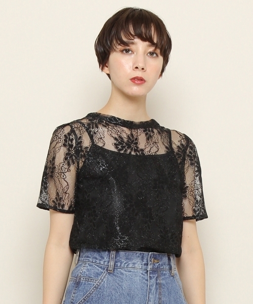 PAGEBOY(ページボーイ)の「レース2WAYインナー付きブラウス(Tシャツ/カットソー・レディース・ブラック/オフホワイト/アイボリー・FREE)」の17枚目の写真