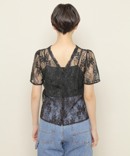 PAGEBOY(ページボーイ)の「レース2WAYインナー付きブラウス(Tシャツ/カットソー・レディース・ブラック/オフホワイト/アイボリー・FREE)」の21枚目の写真
