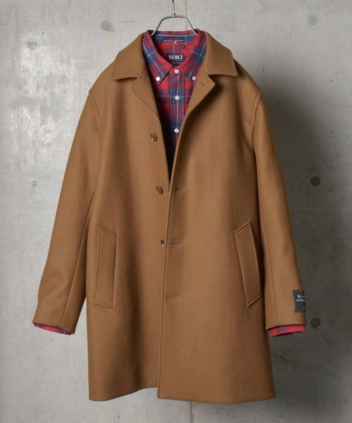 SHIPS JET BLUE(シップスジェットブルー)の「SHIPS JET BLUE: THERMOLITE メルトン ステンカラーコート◇(ステンカラーコート・メンズ・ブラック/ブラウン/ネイビー・SMALL/MEDIUM/LARGE/X-SMALL)」の3枚目の写真