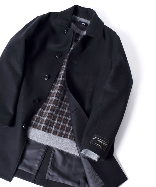 SHIPS JET BLUE(シップスジェットブルー)の「SHIPS JET BLUE: THERMOLITE メルトン ステンカラーコート◇(ステンカラーコート・メンズ・ブラック/ブラウン/ネイビー・SMALL/MEDIUM/LARGE/X-SMALL)」の18枚目の写真