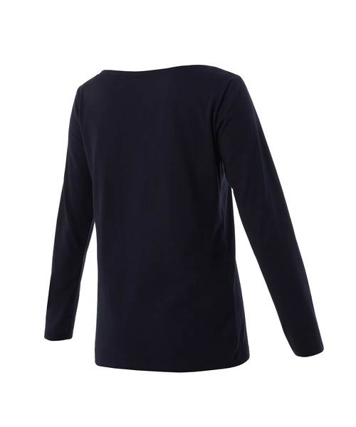 ZOZO（ゾゾ）の「9分袖ボートネックプルオーバー（パターンオーダー）／ネイビー［WOMEN］（Tシャツ/カットソー・レディース・ネイビー・マルチサイズ）」の2枚目の写真