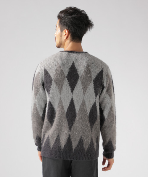 BAYFLOW（ベイフロー）の「モヘヤ混ダイヤVネックカーディガン 18AW 