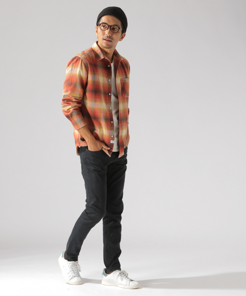 BAYFLOW（ベイフロー）の「オンブレチェックシャツ（シャツ/ブラウス・メンズ・オレンジ/グリーン/ブルー・SMALL/LARGE/X-LARGE/MEDIUM）」の15枚目の写真