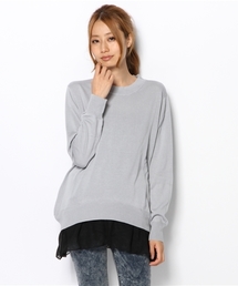 裾シフォン付 Tシャツ