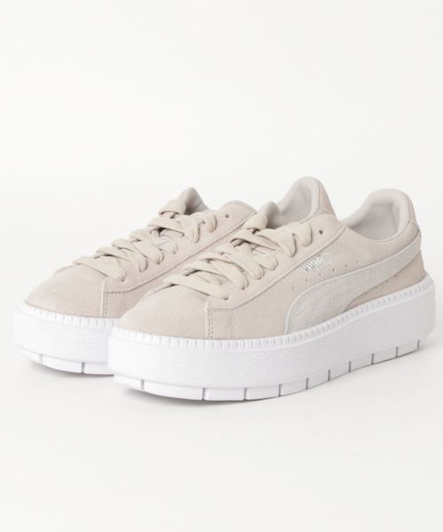puma suede platform beige
