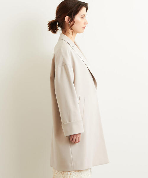 green label relaxing（グリーンレーベルリラクシング）の「◆FFC ダブルクロス チェスター コート（チェスターコート・レディース・ベージュ/ネイビー/ダークグリーン・38/40/34/36）」の12枚目の写真