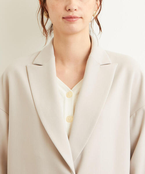 green label relaxing（グリーンレーベルリラクシング）の「◆FFC ダブルクロス チェスター コート（チェスターコート・レディース・ベージュ/ネイビー/ダークグリーン・38/40/34/36）」の14枚目の写真