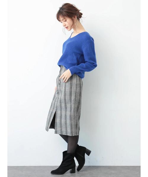 YECCA VECCA(イェッカヴェッカ)の「・ヘリンボーンチェックタイトスカート(スカート・レディース・ブラック・FREE)」の7枚目の写真